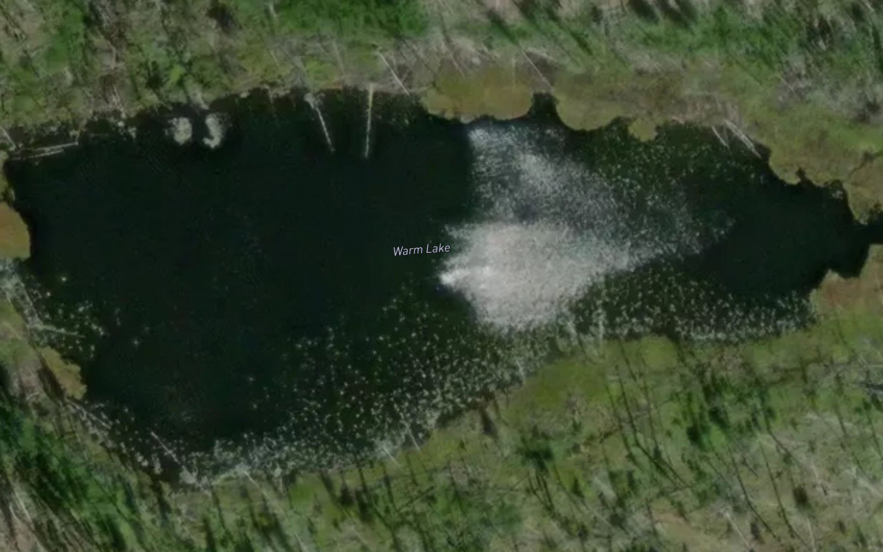 Satellite map of the Warm Lake