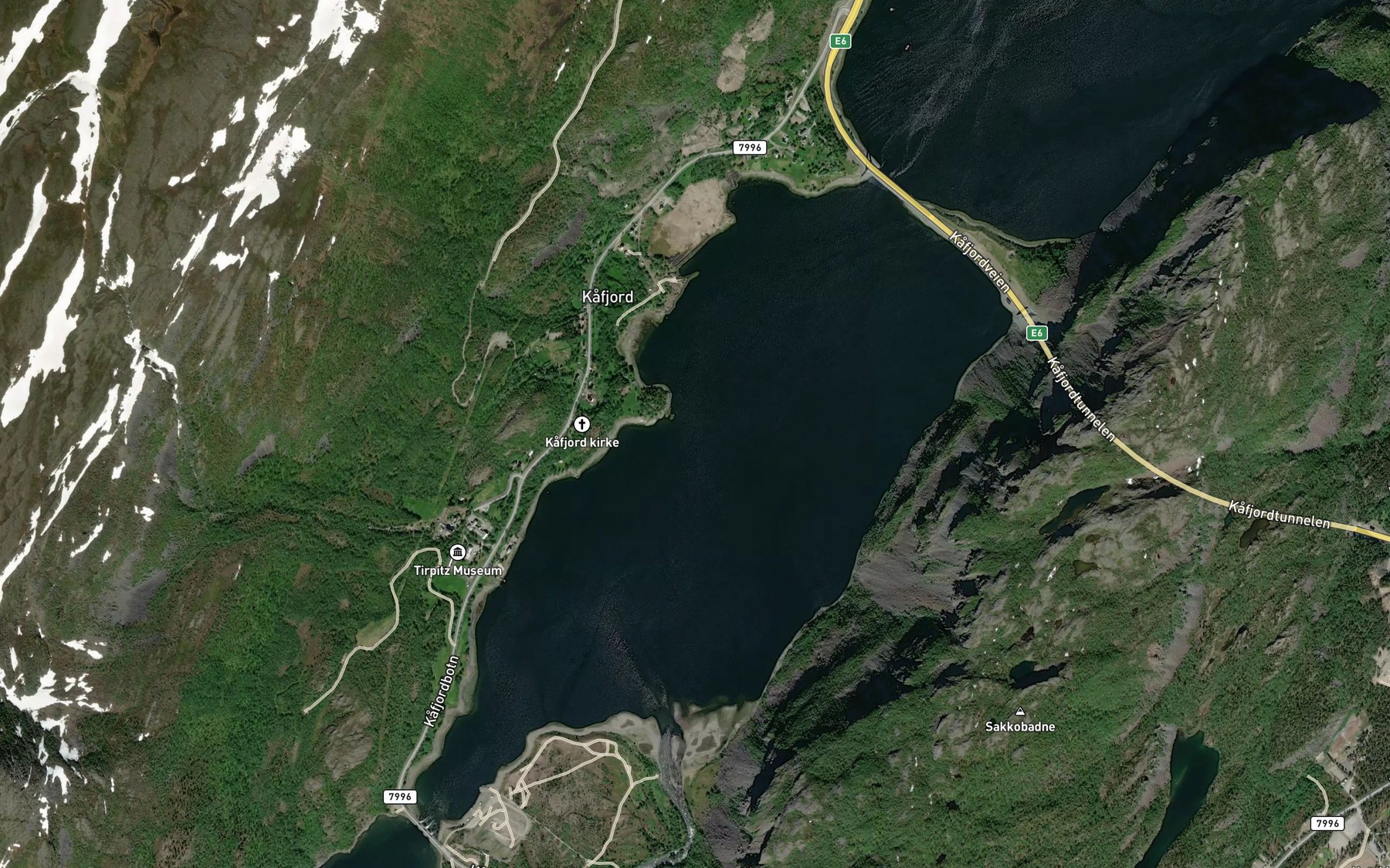 Satellite map of the Kafjorden