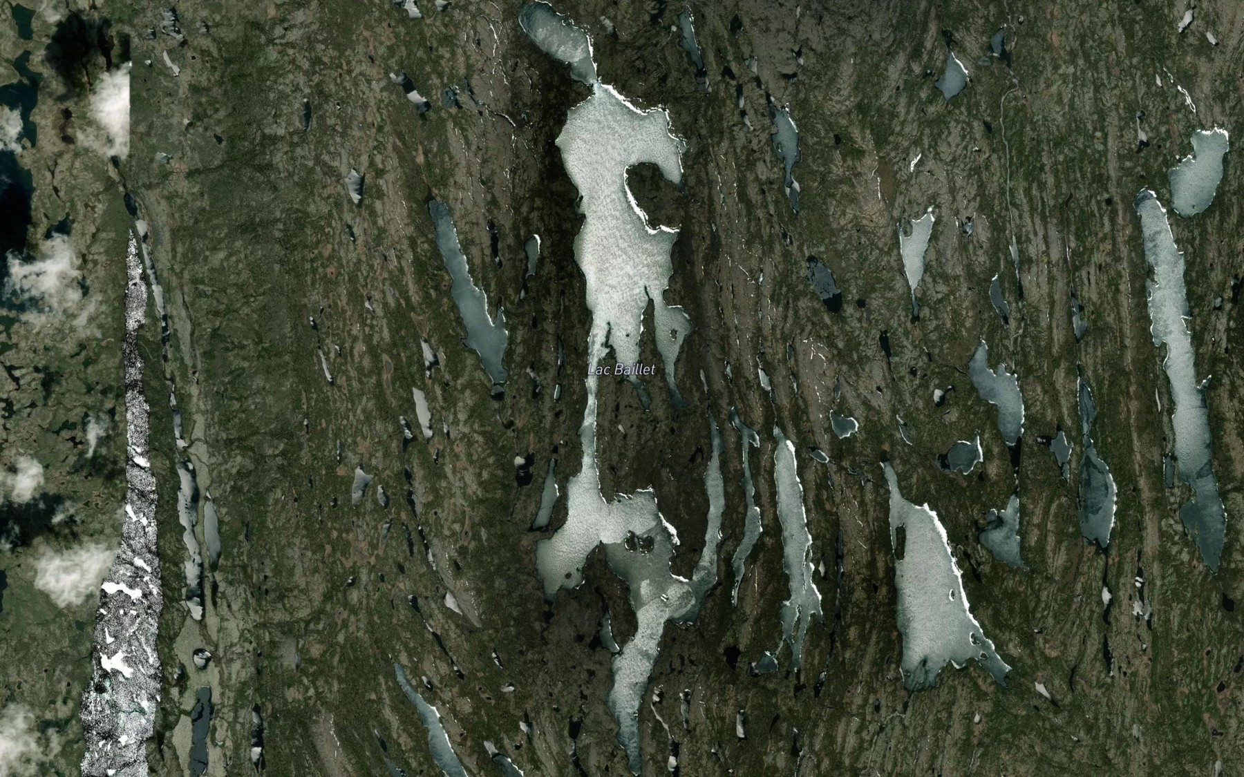 Satellite map of the Lac Baillet