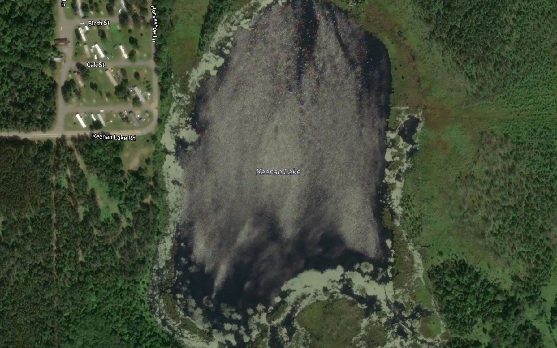 Satellite map of the Keenan Lake