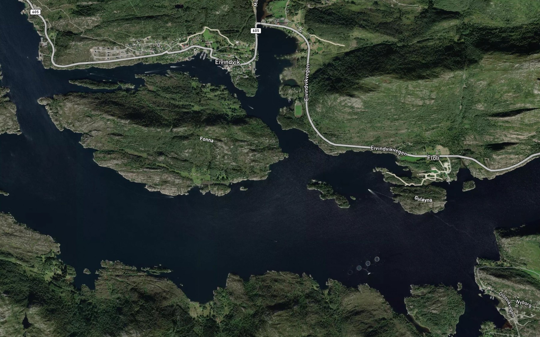 Satellite map of the Store Seivika