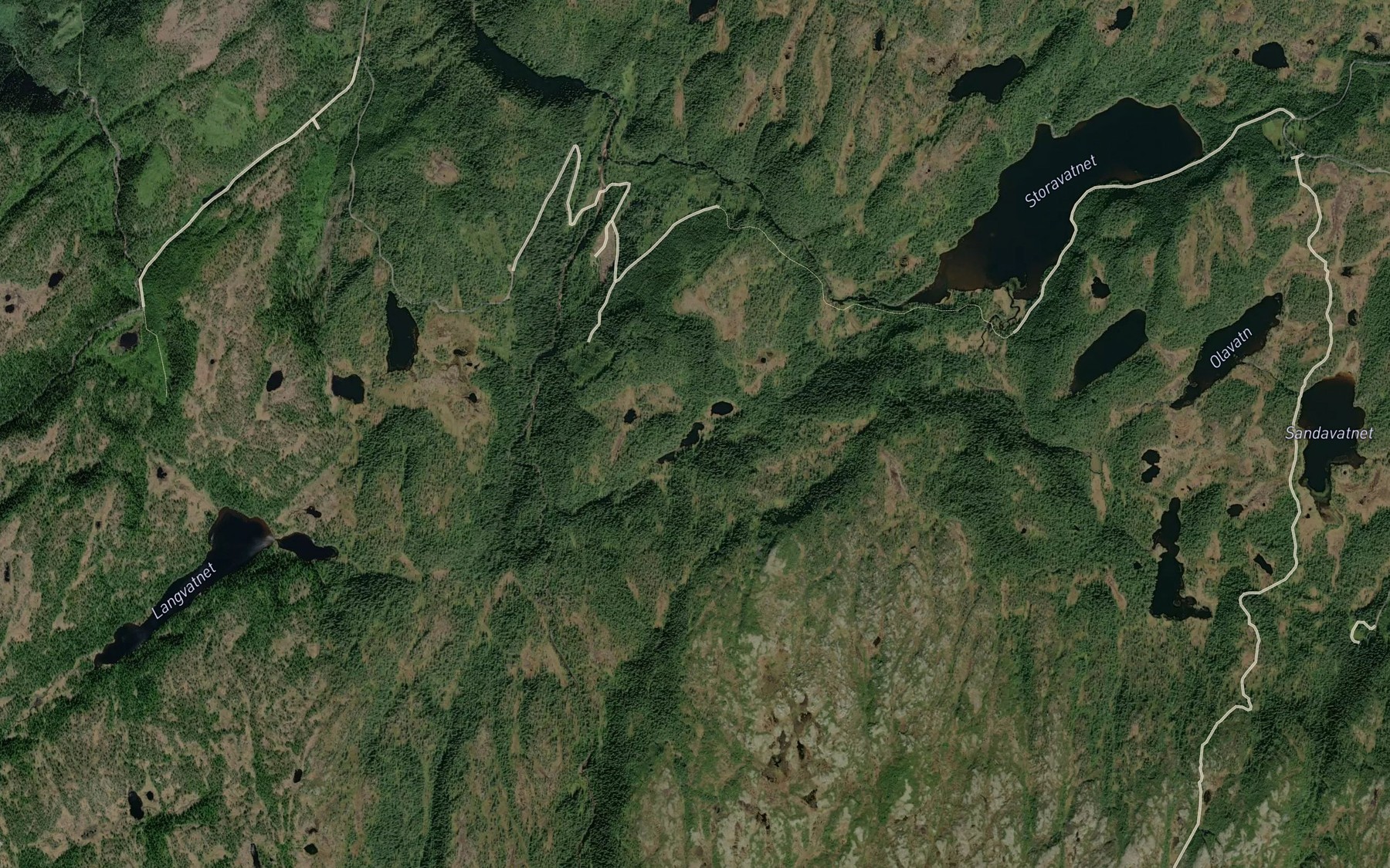 Satellite map of the Brottemssmavatna
