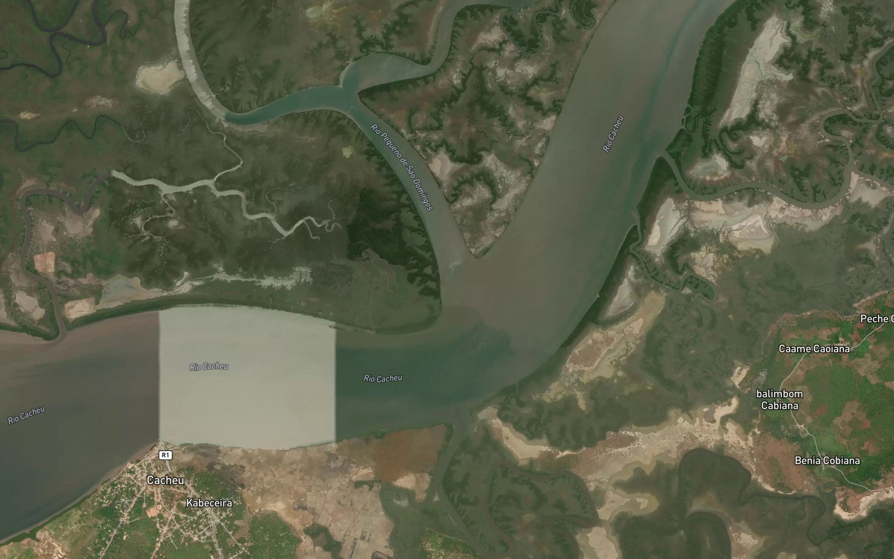 Satellite map of the Rio Pequeno de Sao Domingos