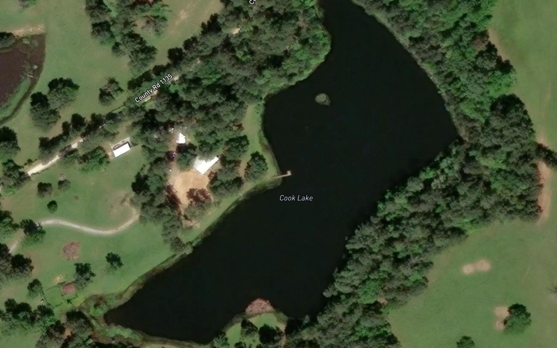 Satellite map of the Cook Lake