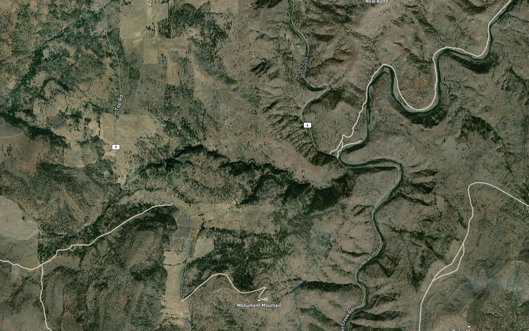Satellite map of the Scott Creek