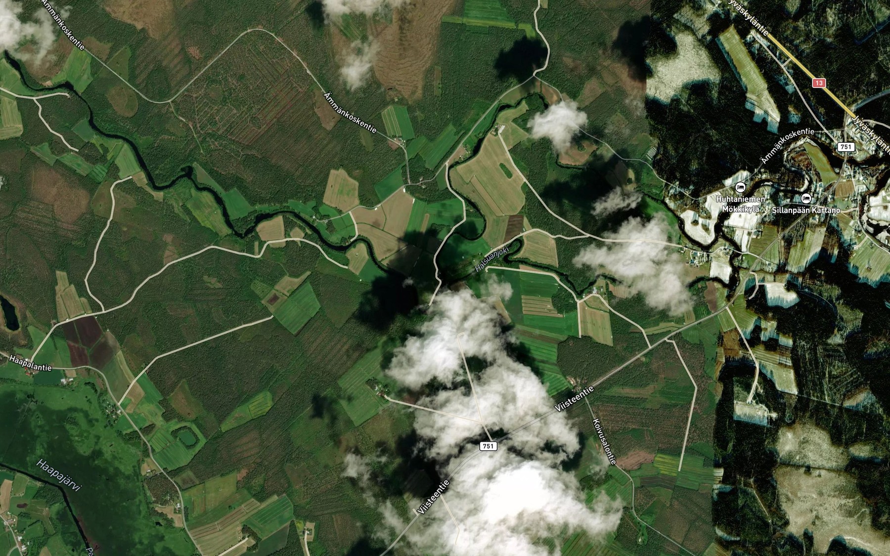Satellite map of the Viisteenoja