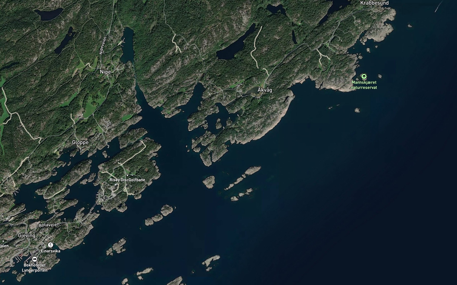 Satellite map of the Skarvsetbukta