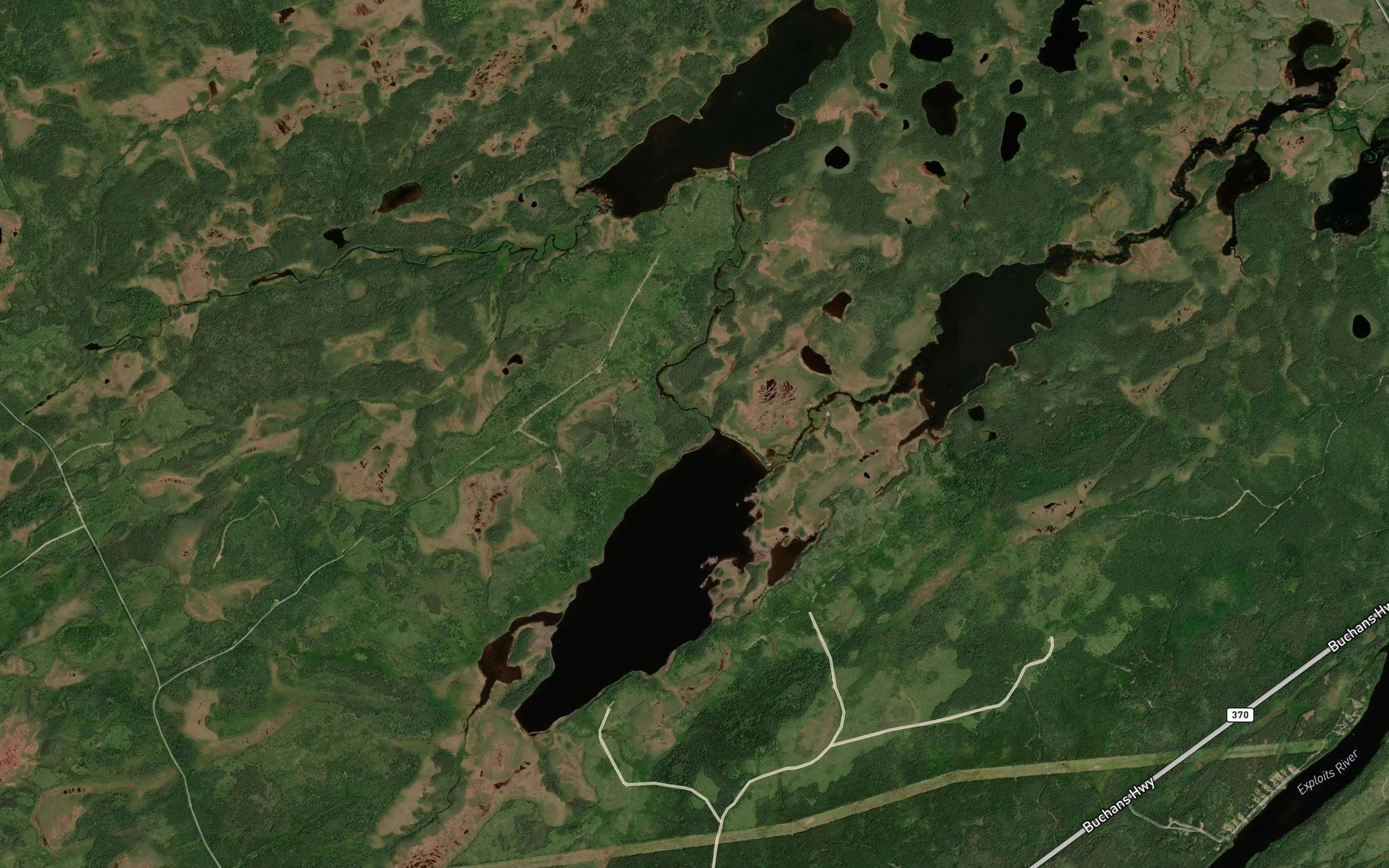 Satellite map of the Little Red Indian Pond