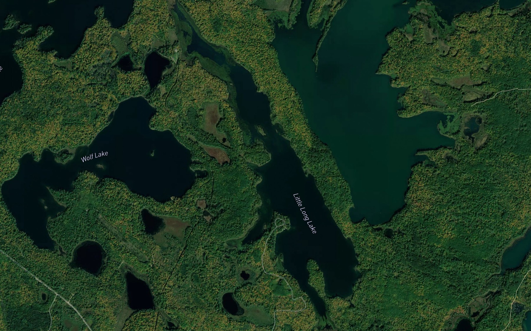 Satellite map of the Little Long Lake