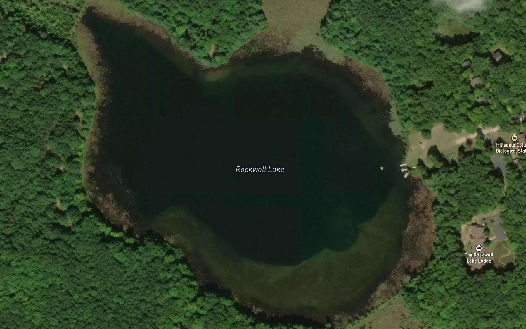 Satellite map of the Rockwell Lake