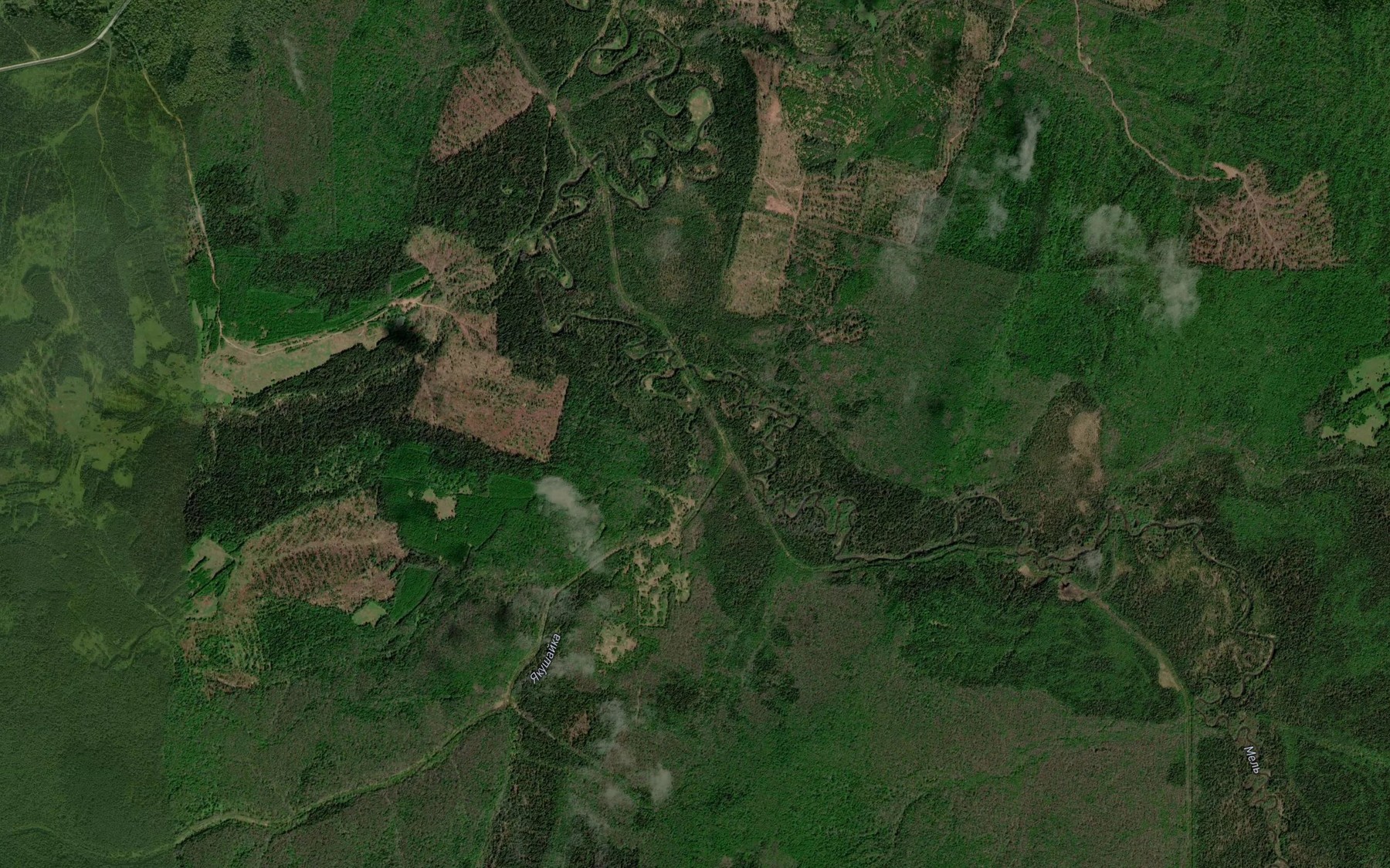 Satellite map of the Yakushayka