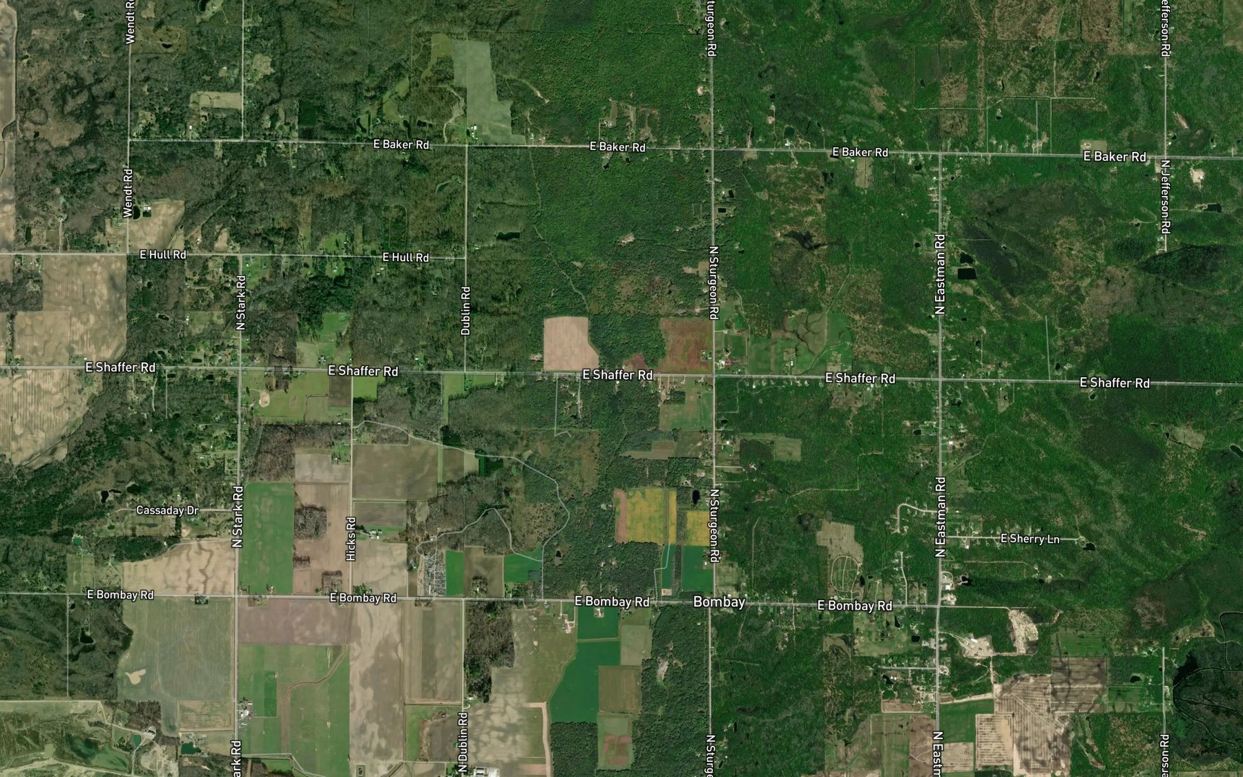 Satellite map of the Morris Drain