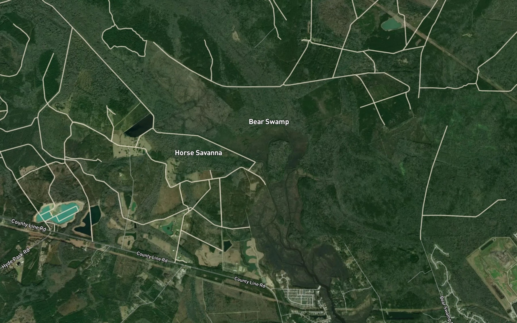 Satellite map of the Fishburne Creek