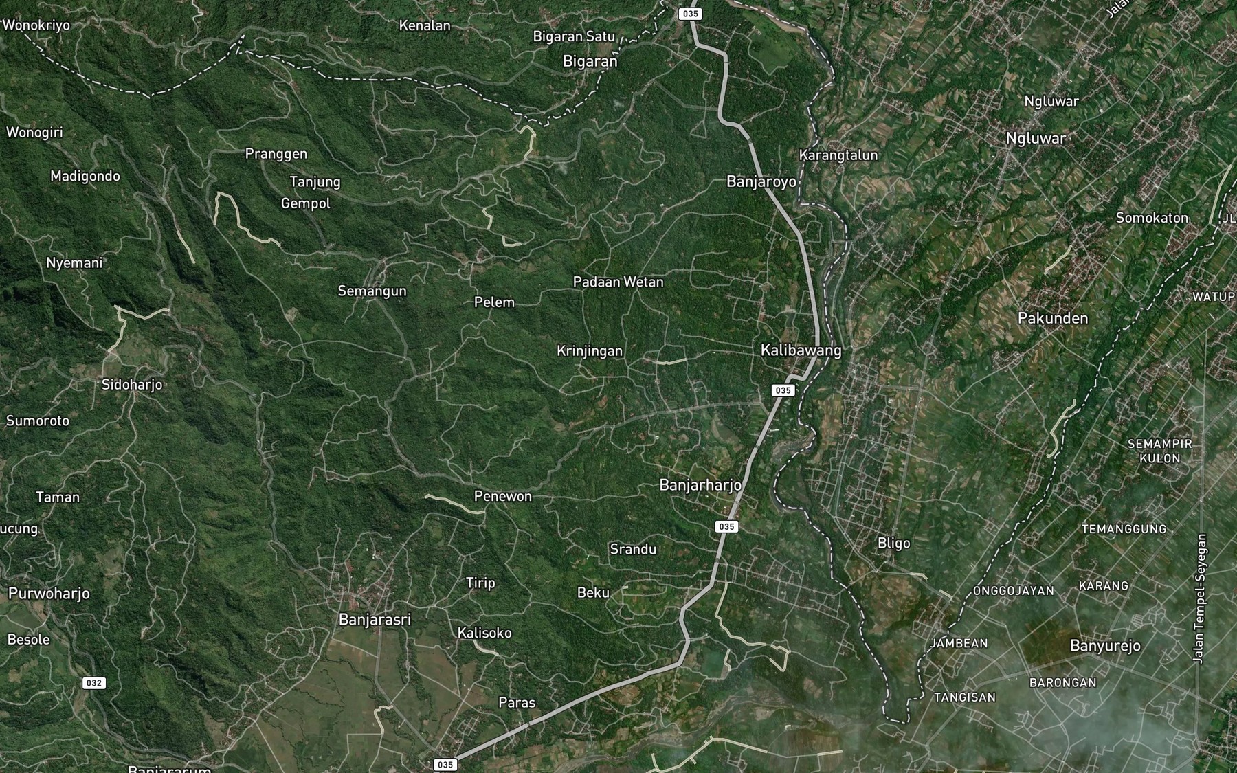 Satellite map of the Kali Penter