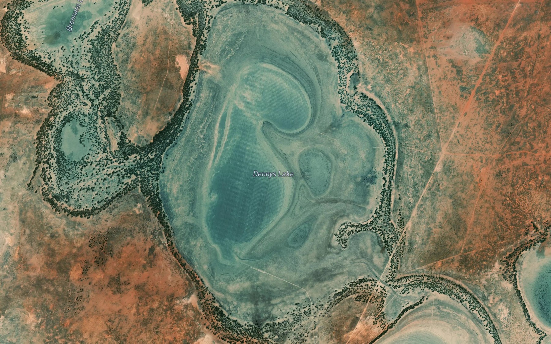 Satellite map of the Dennys Lake