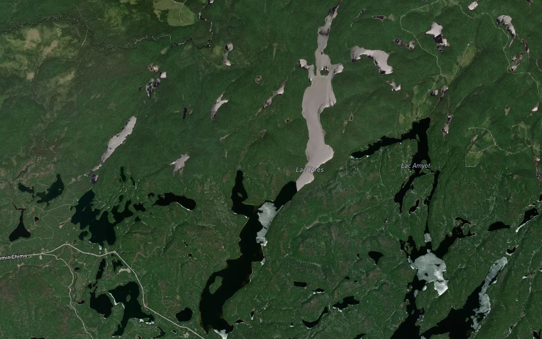 Satellite map of the Lac Ypres