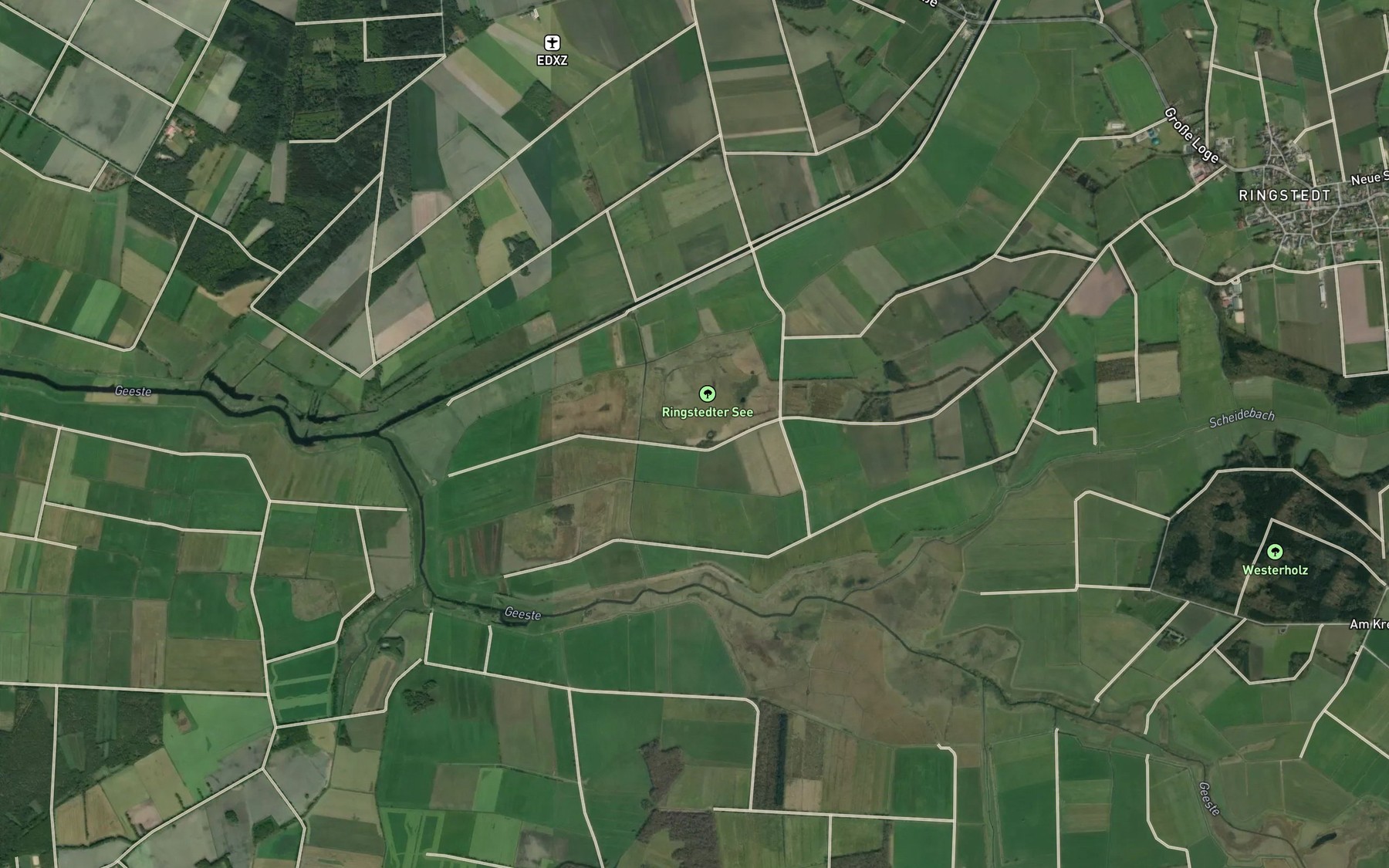 Satellite map of the Ringstedter See