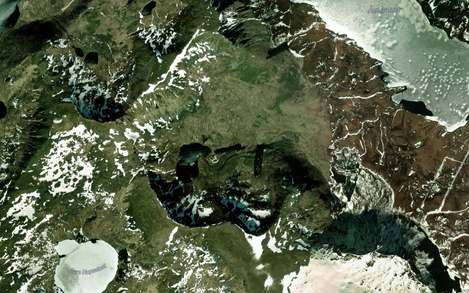 Satellite map of the Teknedalselva