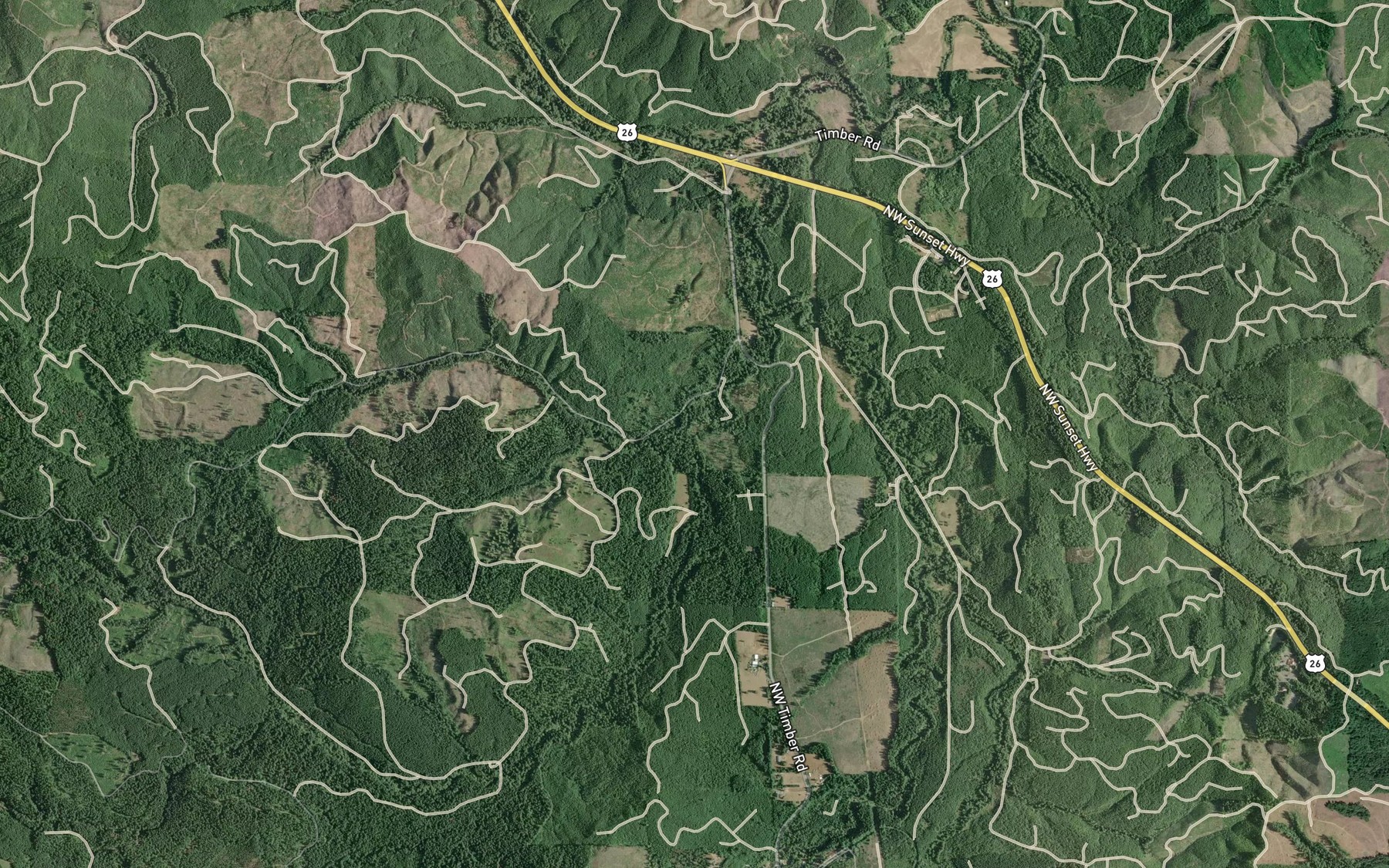 Satellite map of the North Fork Lousignont Creek