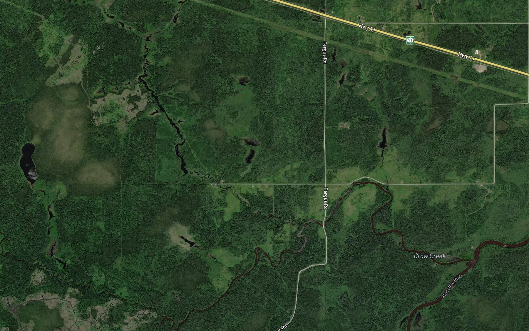 Satellite map of the Montcalm Creek