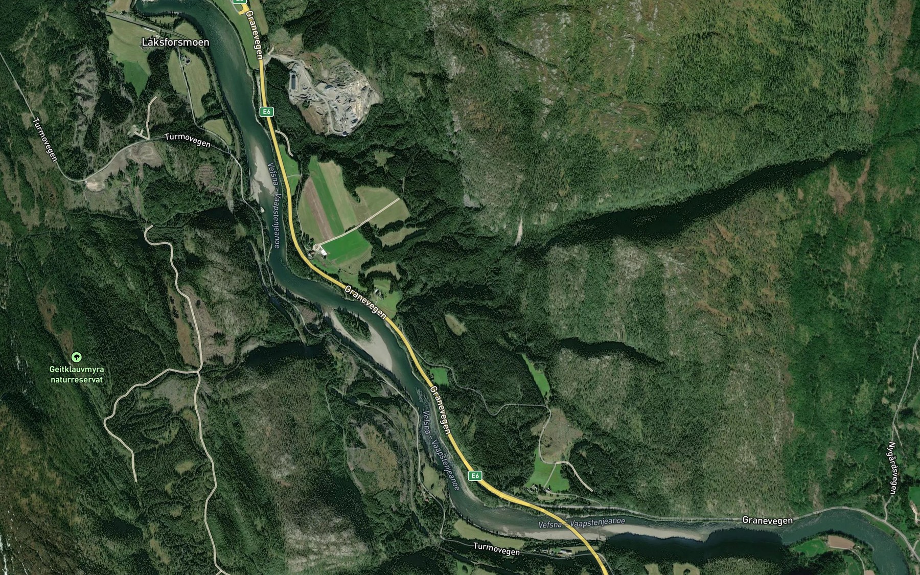 Satellite map of the Holmdalsbekken