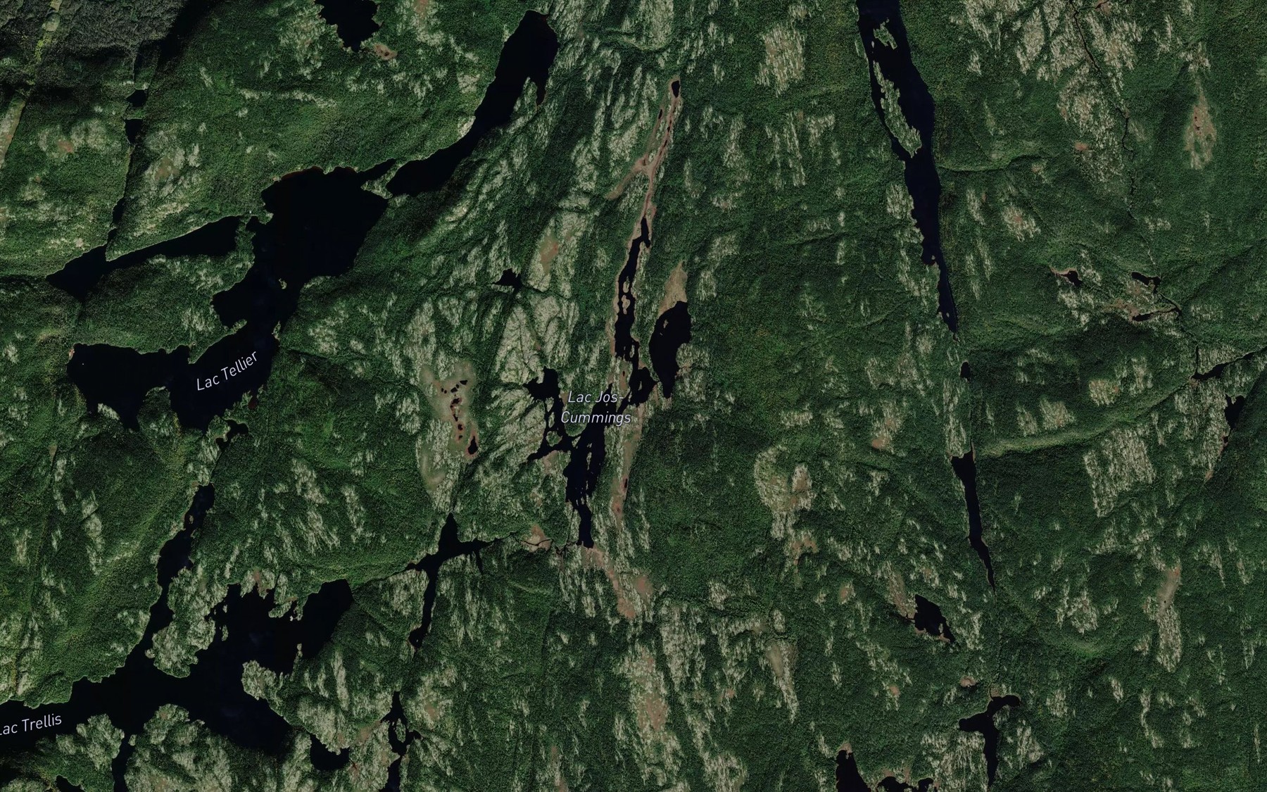 Satellite map of the Lac Jos-Cummings