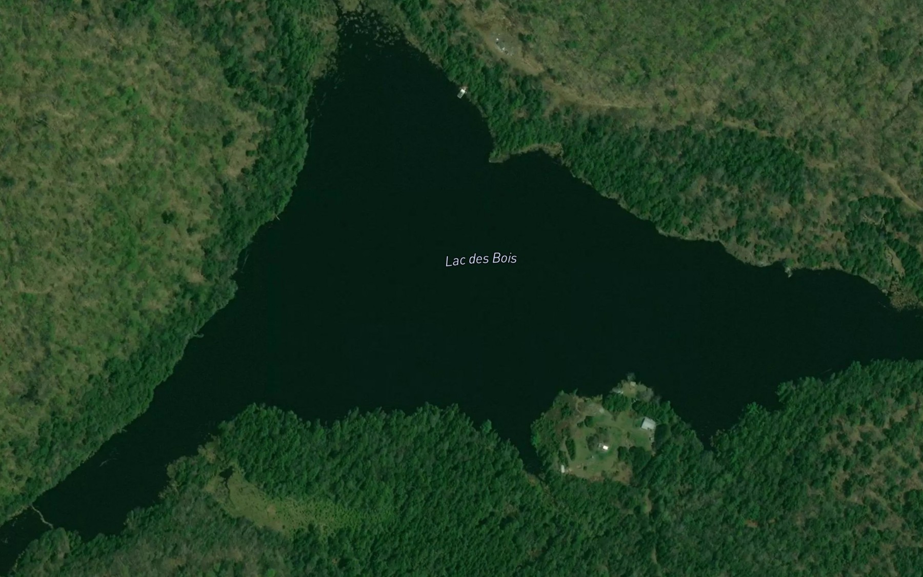 Satellite map of the Lac des Bois