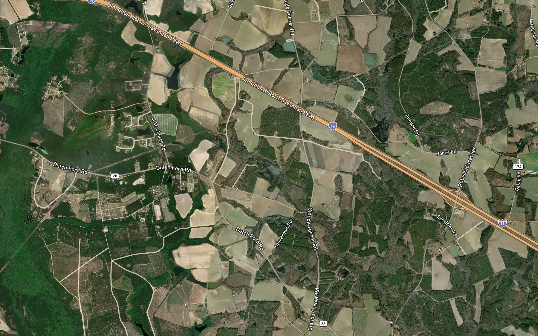 Satellite map of the Smith Lake