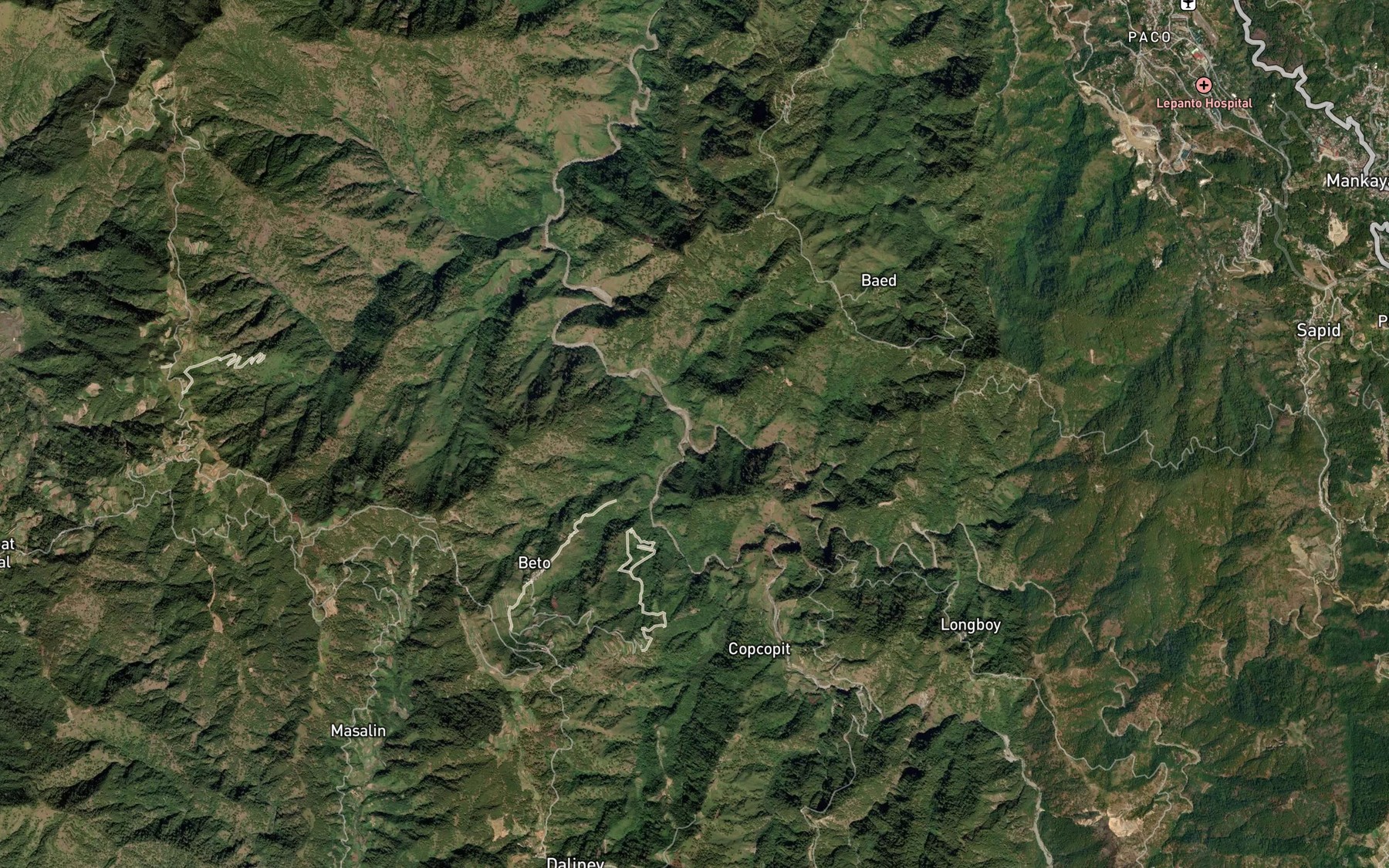 Satellite map of the Abra River