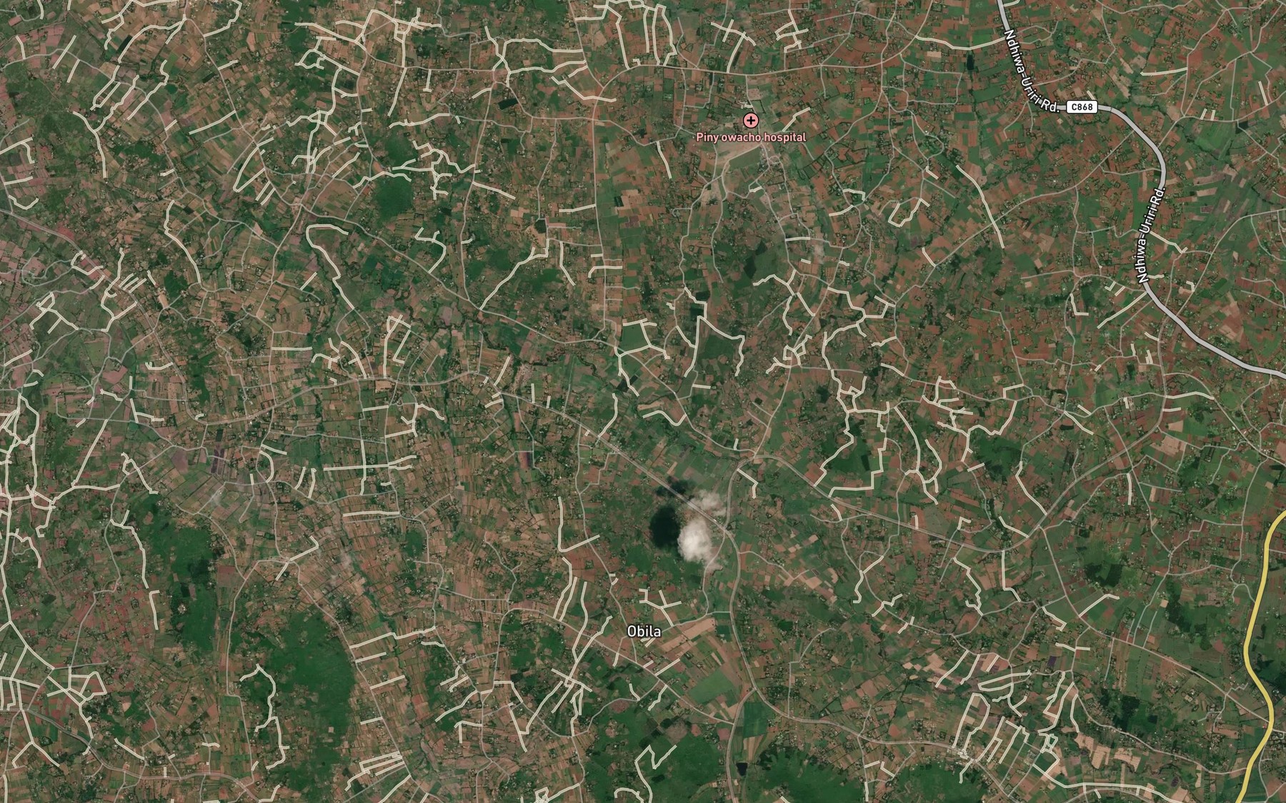 Satellite map of the Owich