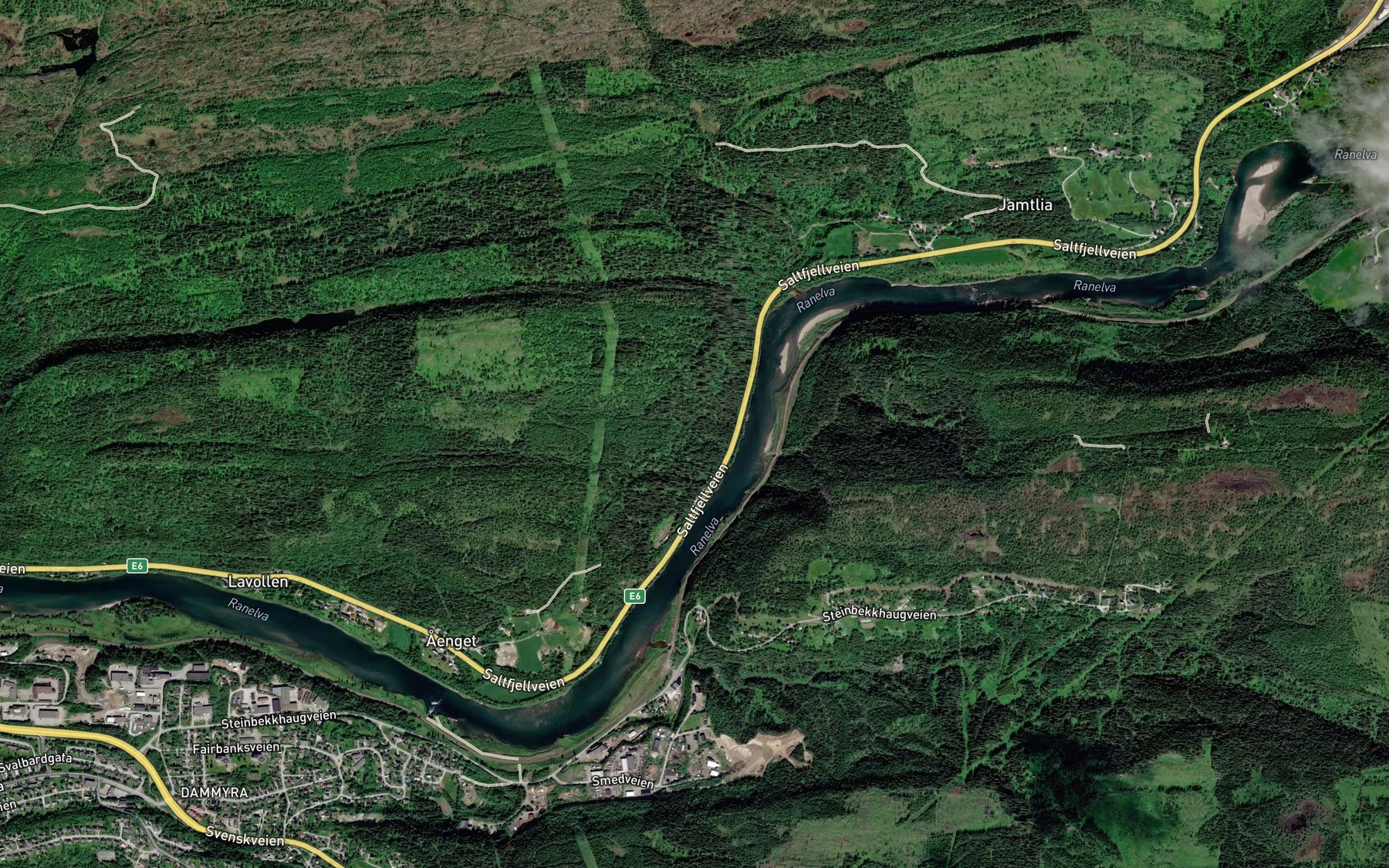 Satellite map of the Tambekken