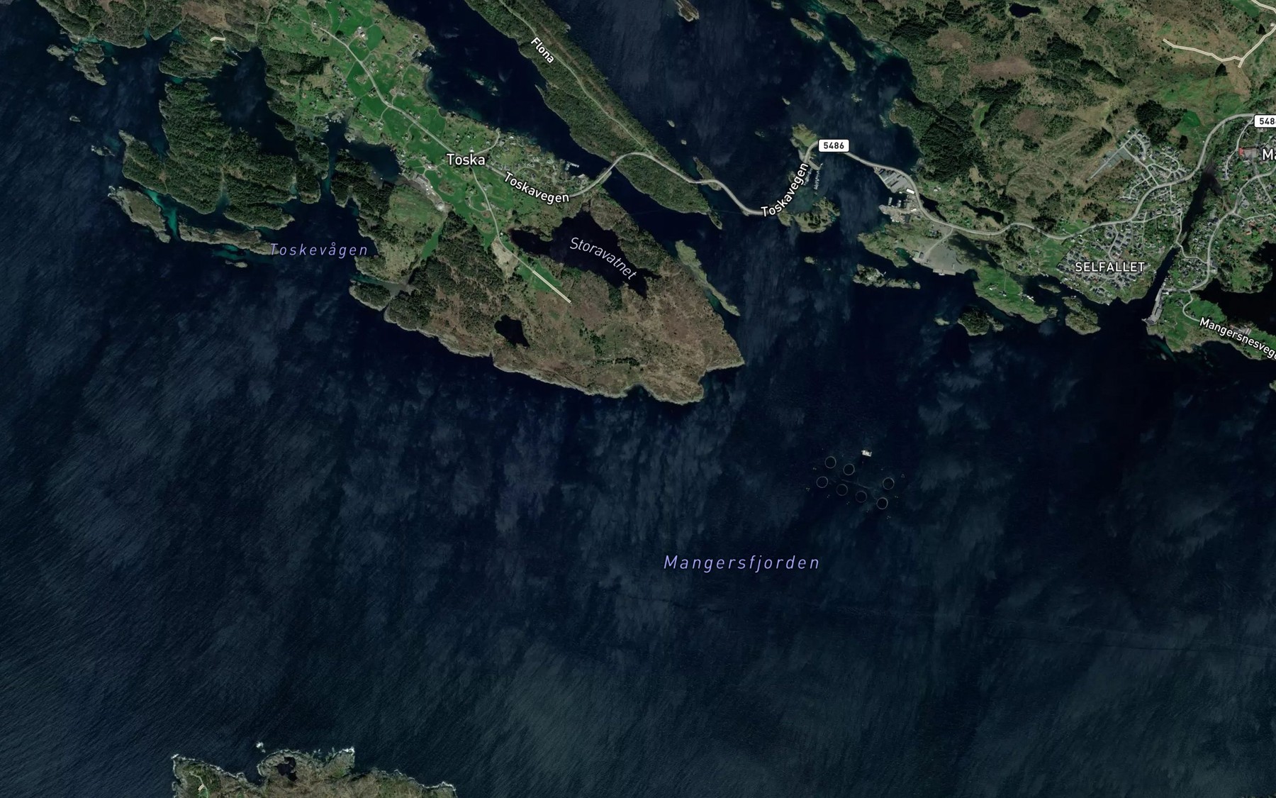 Satellite map of the Breivika