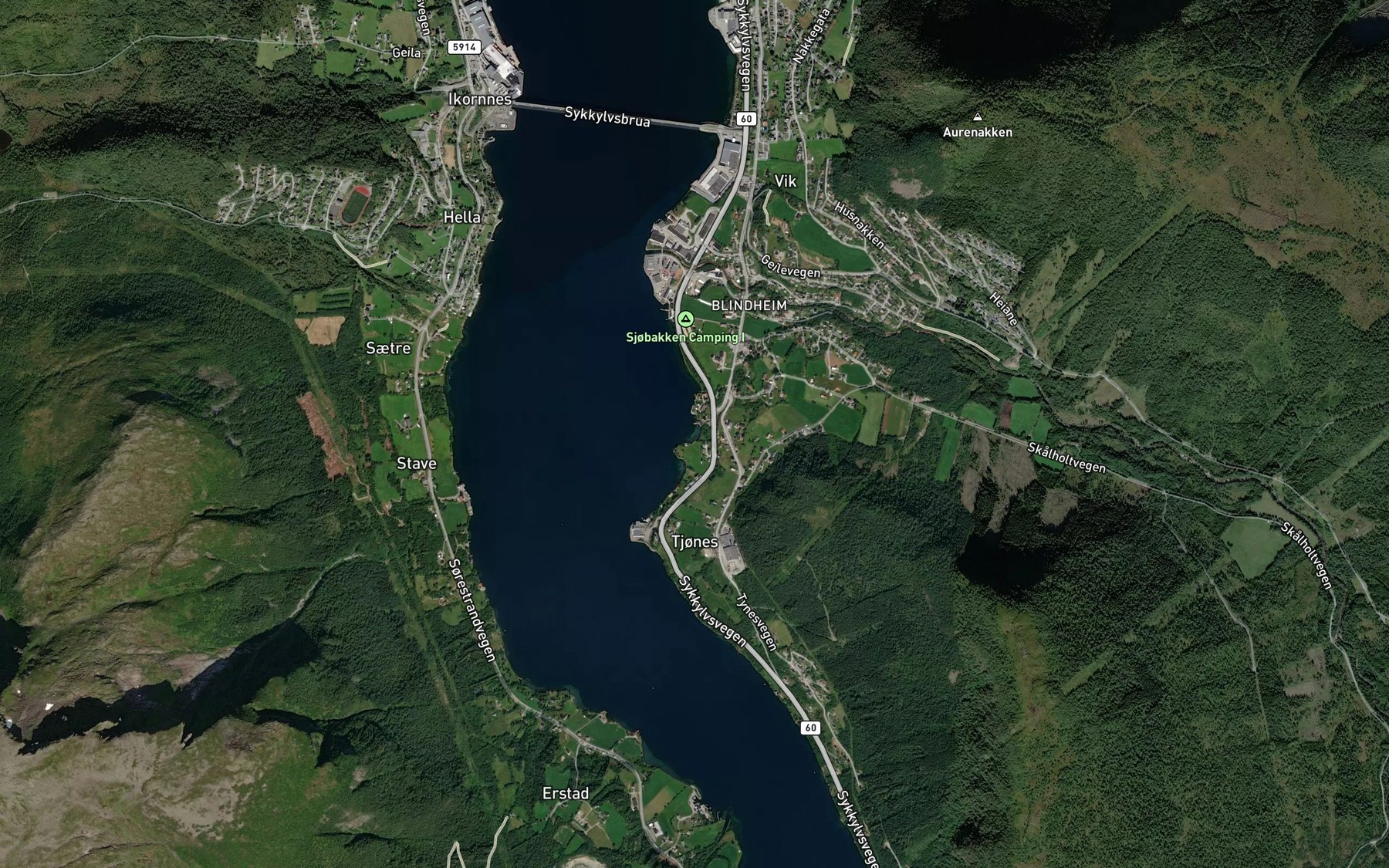 Satellite map of the Jaktevika