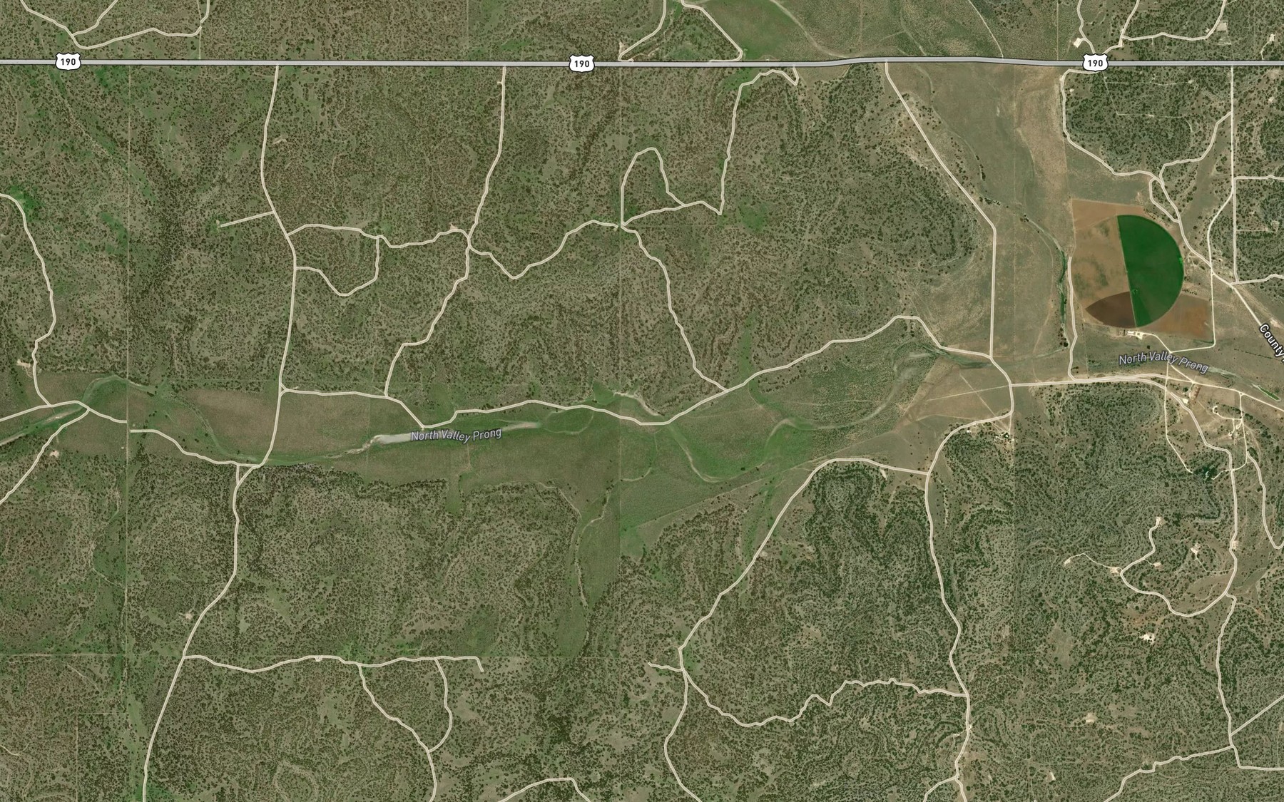 Satellite map of the Panther Bluff Waterhole