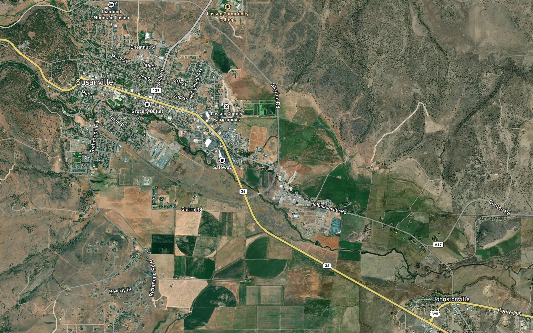 Satellite map of the Brockman Slough
