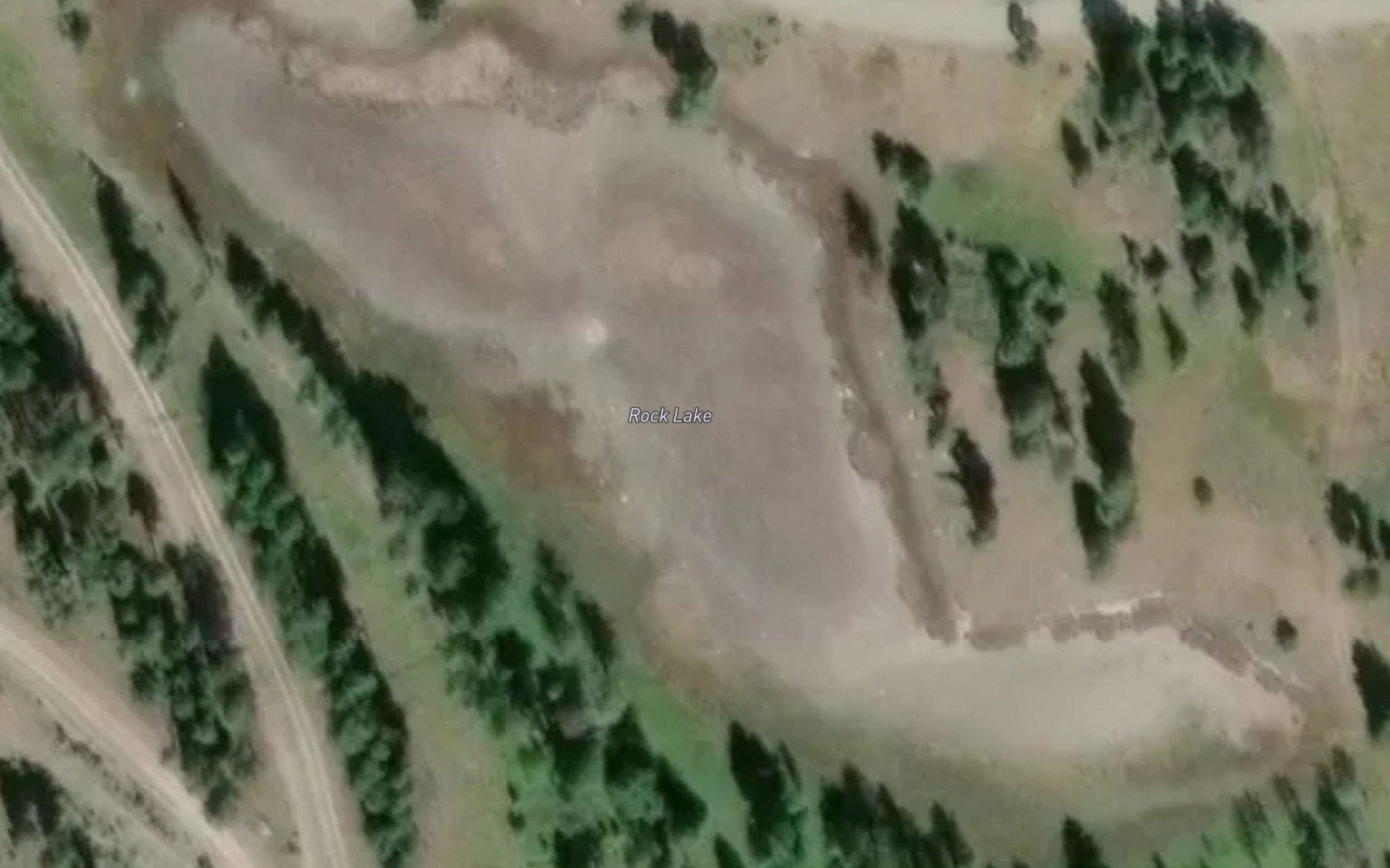 Satellite map of the Rock Lake