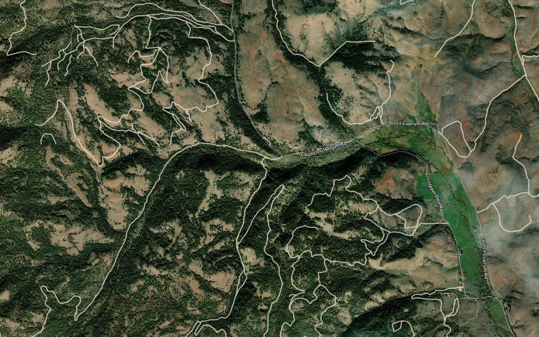 Satellite map of the Olive Creek