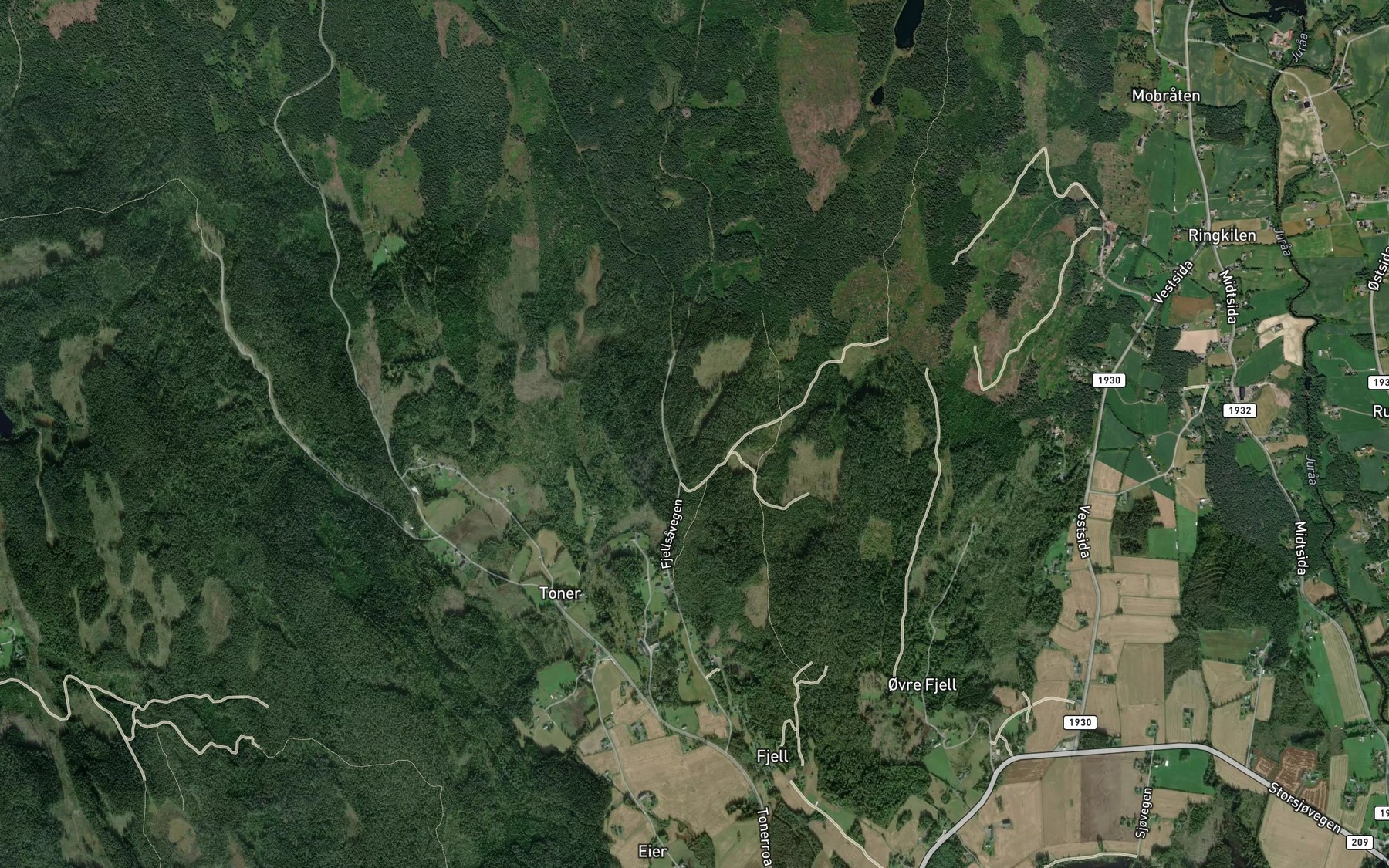 Satellite map of the Skrikarbekken