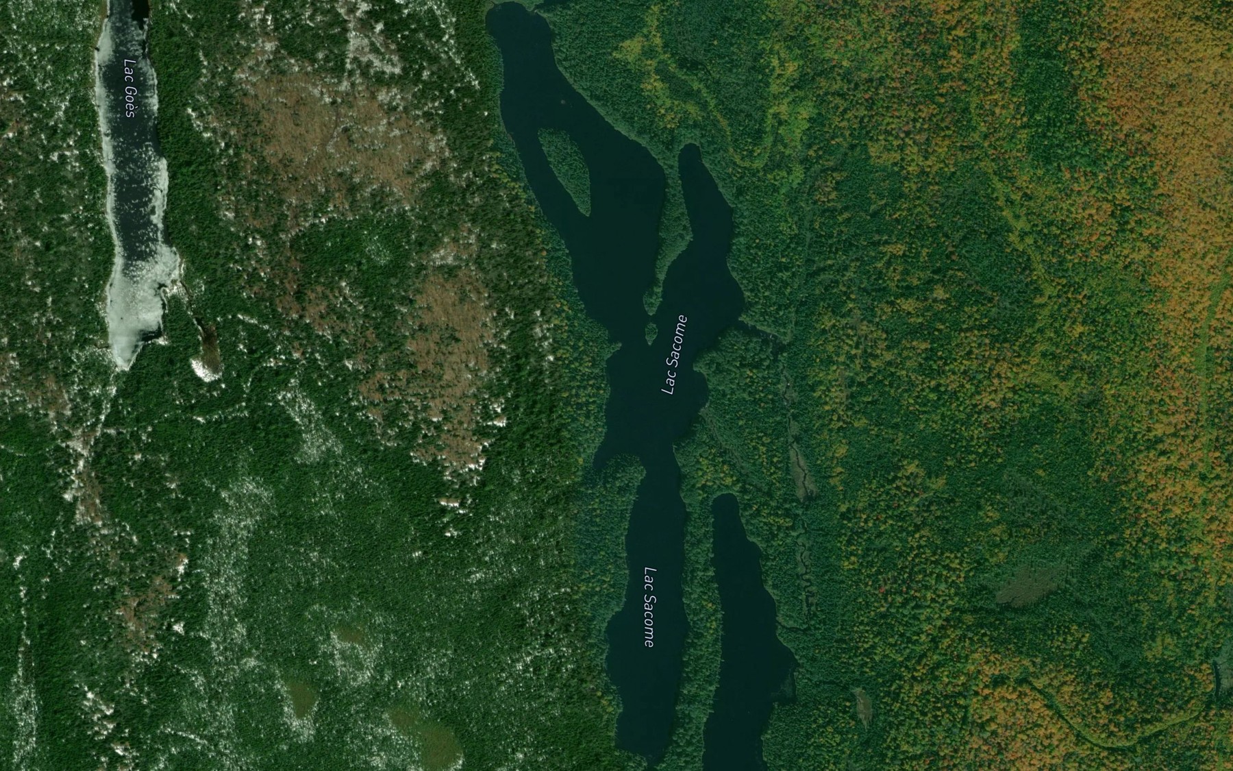 Satellite map of the Lac Sacome