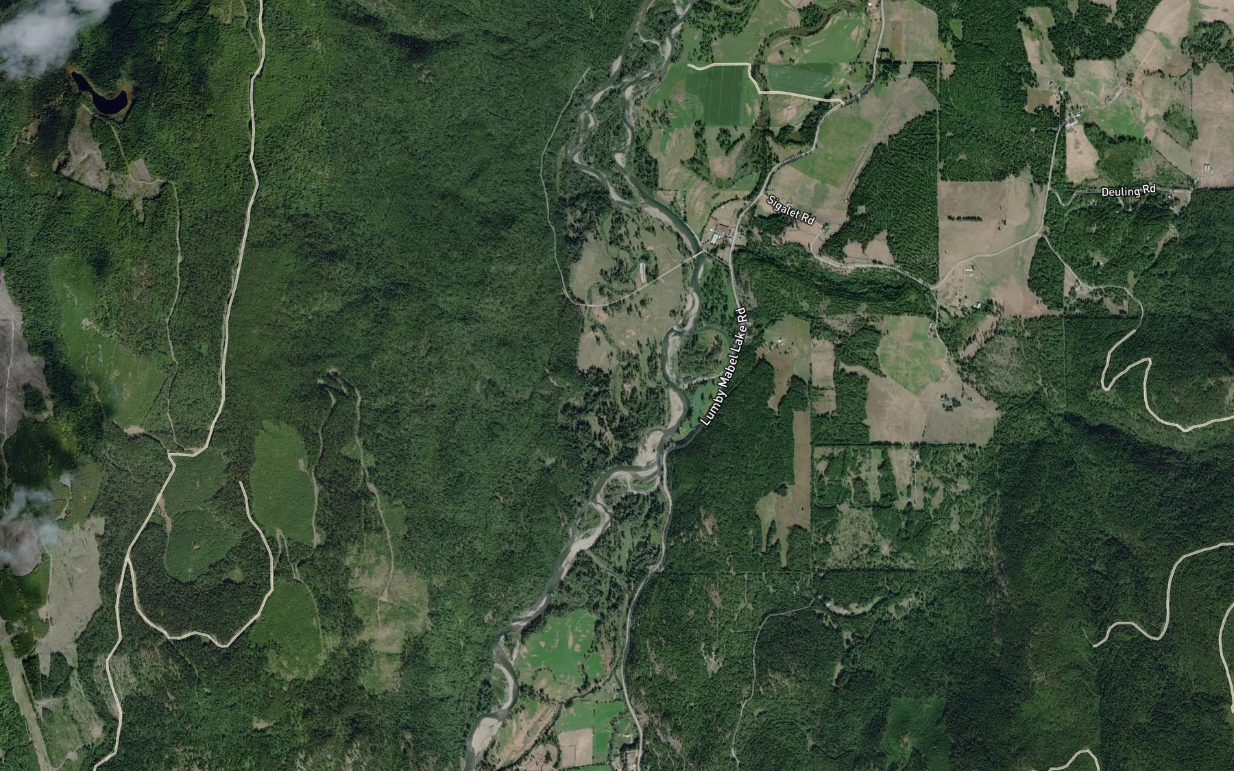 Satellite map of the Bigg Creek