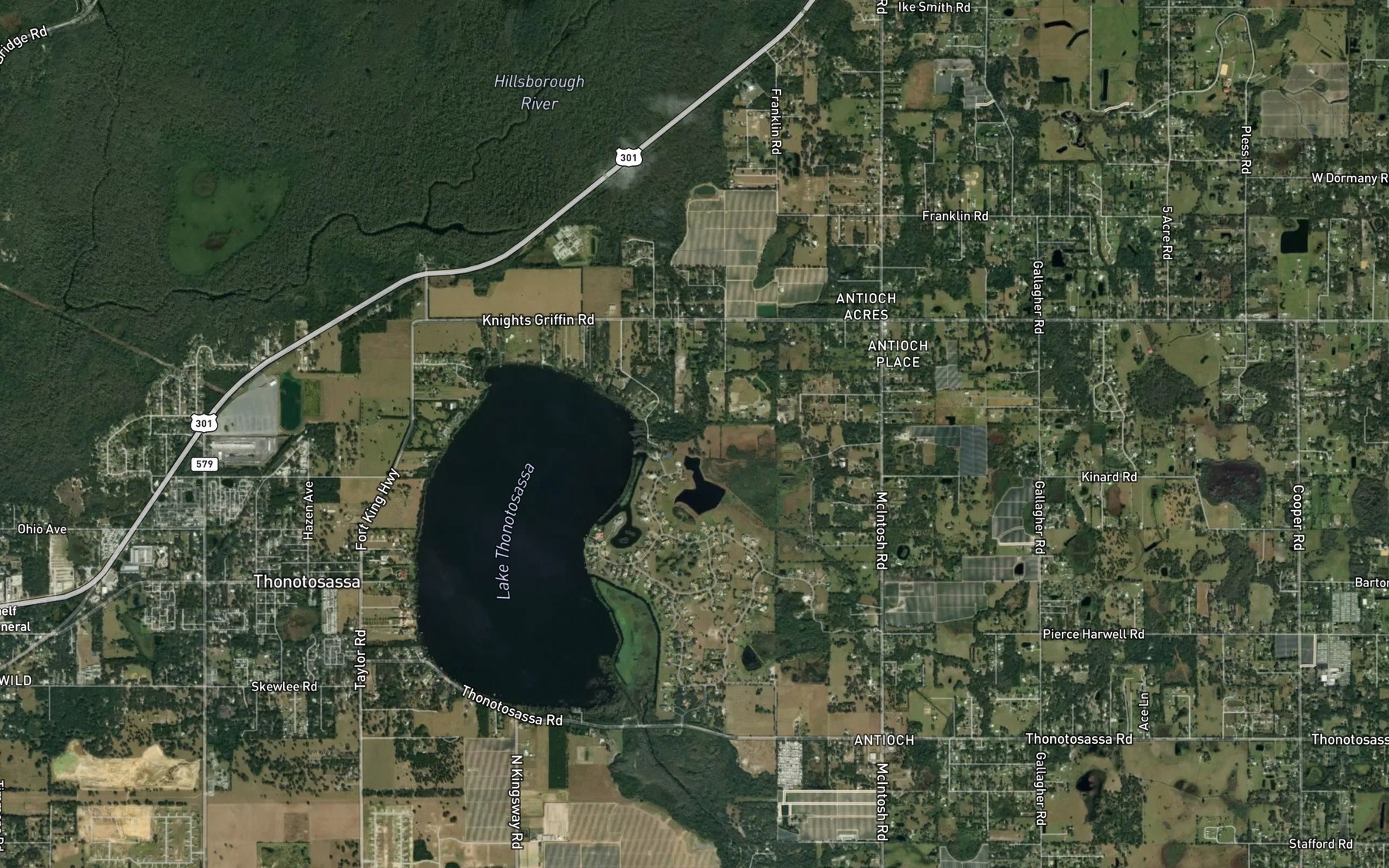 Satellite map of the Campbell Branch