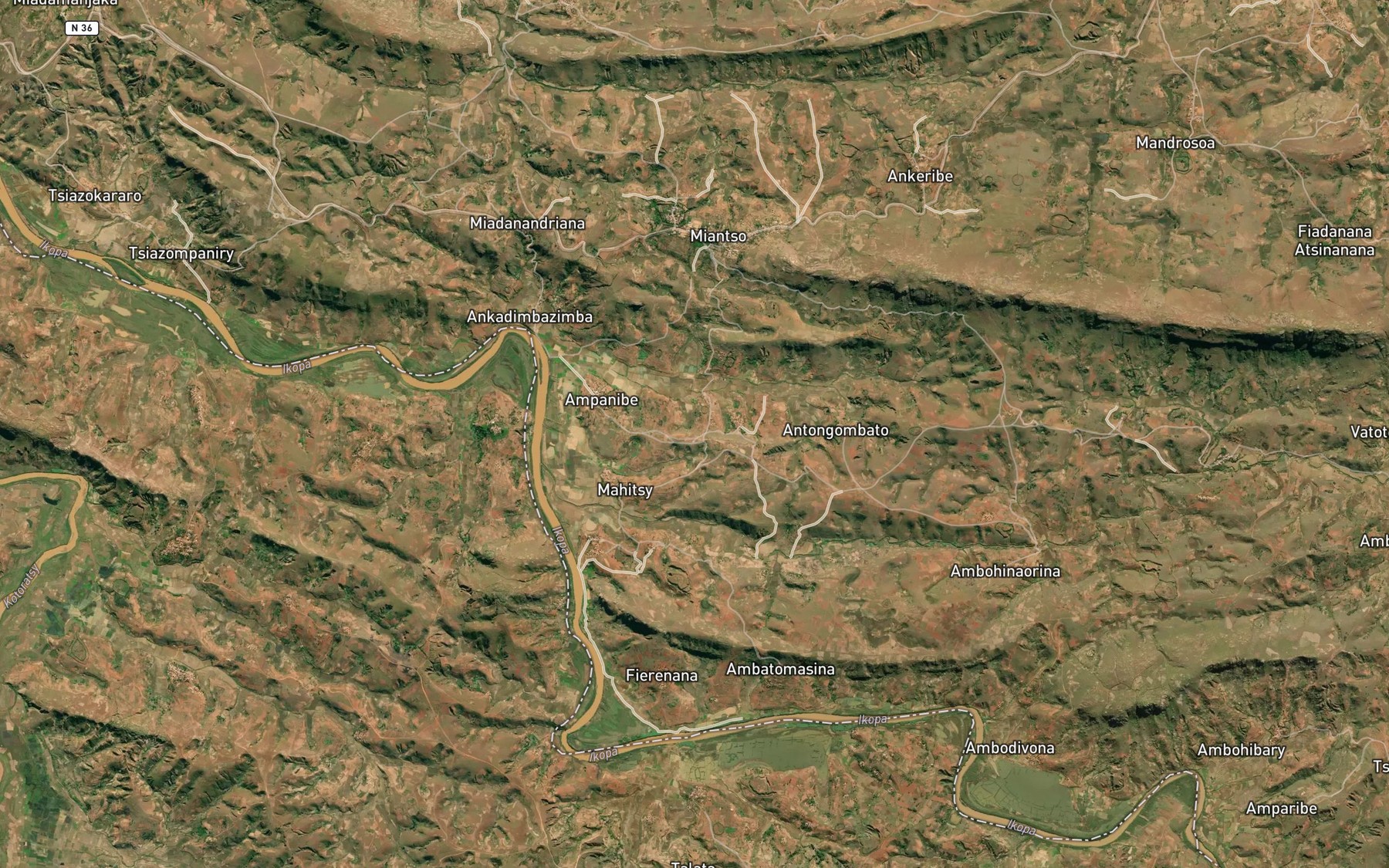 Satellite map of the Andokanga