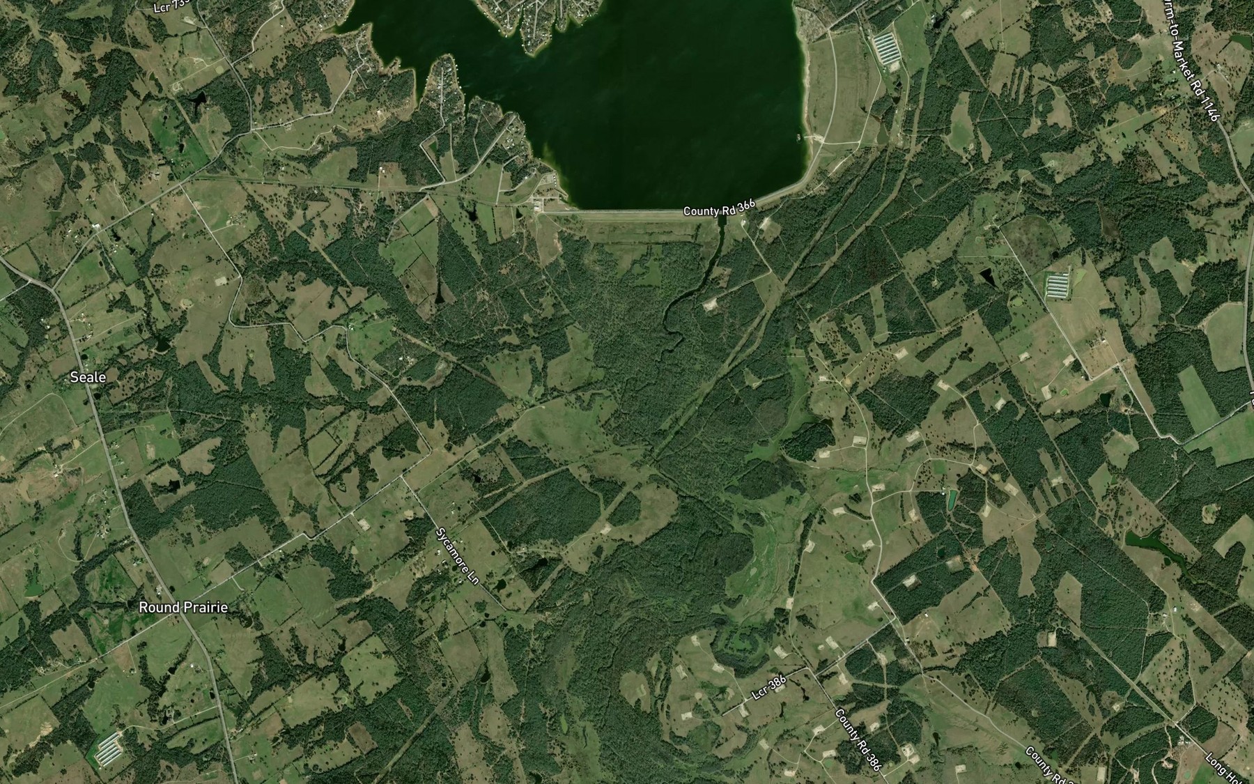 Satellite map of the Dogwood Creek