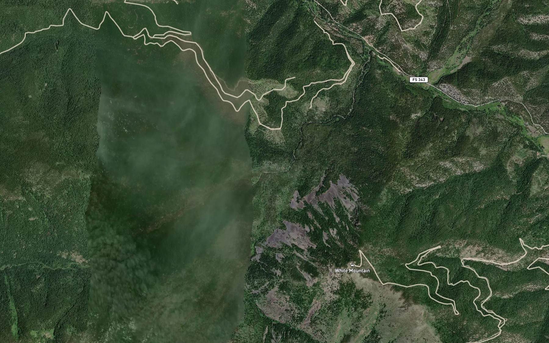 Satellite map of the South Fork White Creek
