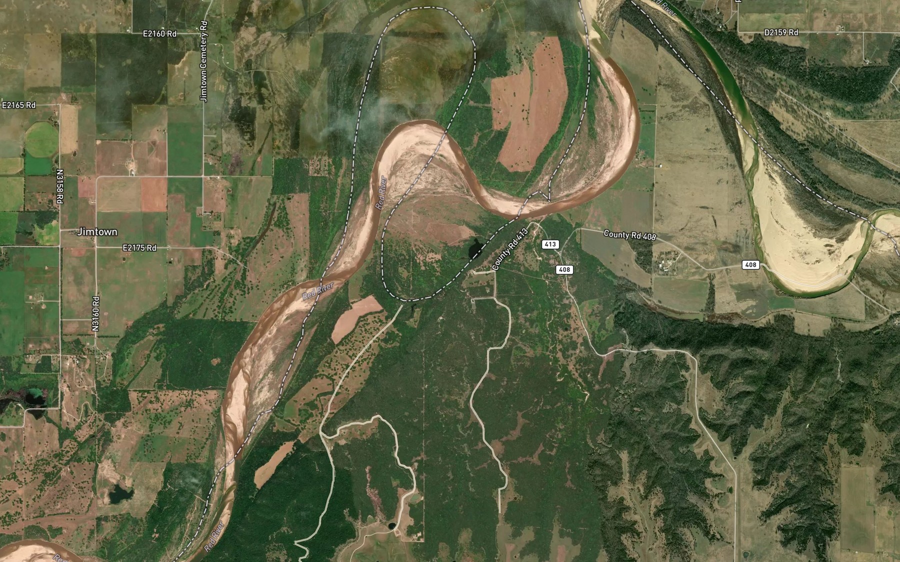 Satellite map of the Cedar Creek