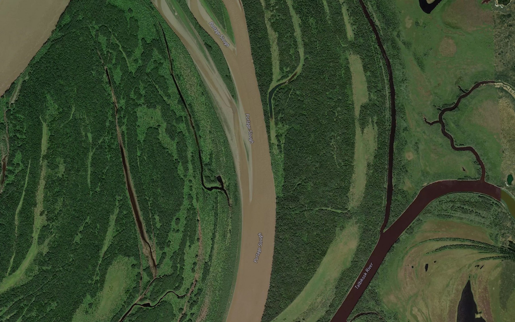 Satellite map of the Portage Slough