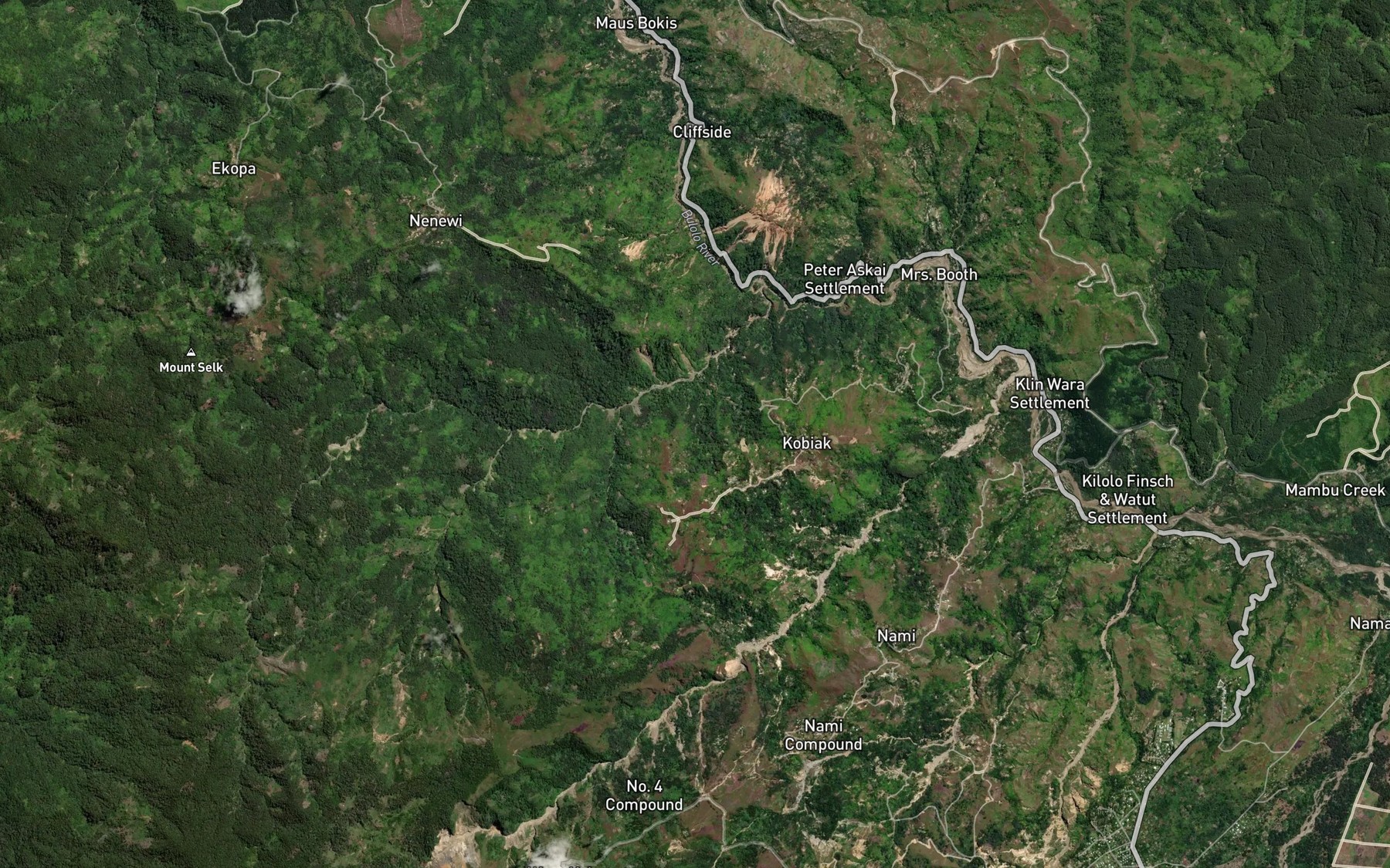 Satellite map of the Webink Creek