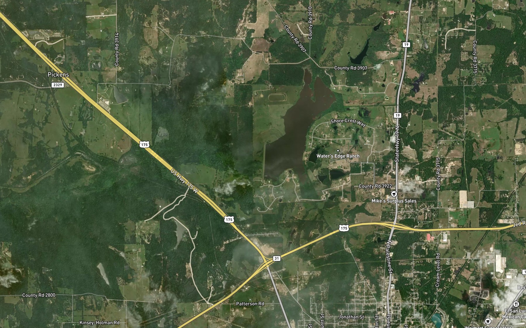Satellite map of the Onemile Creek