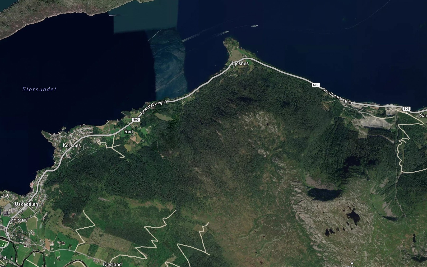 Satellite map of the Kvernabekken