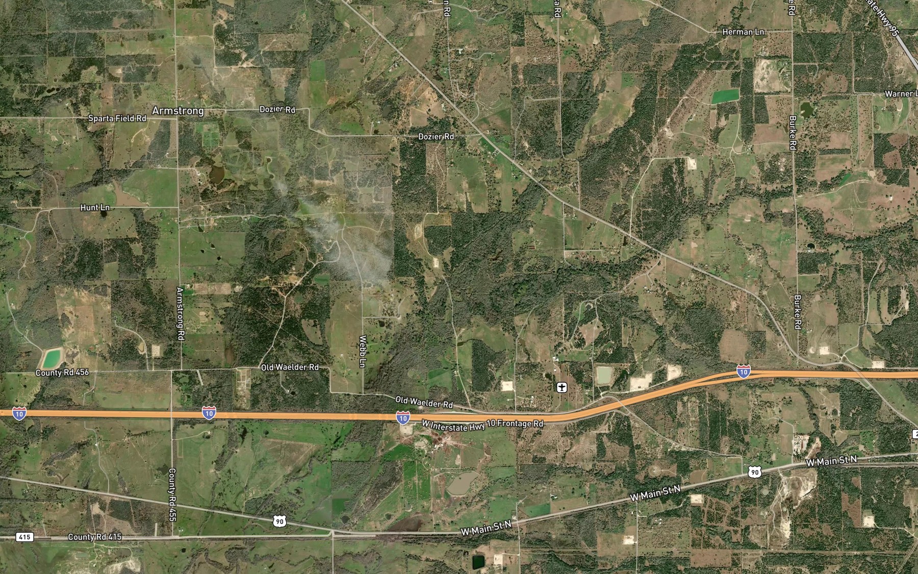 Satellite map of the West Brook Creek